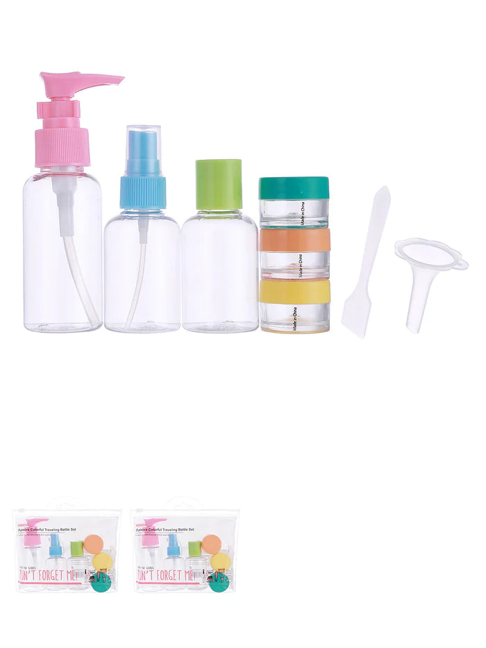 8-pieces Colorful Traveling Bottle Set