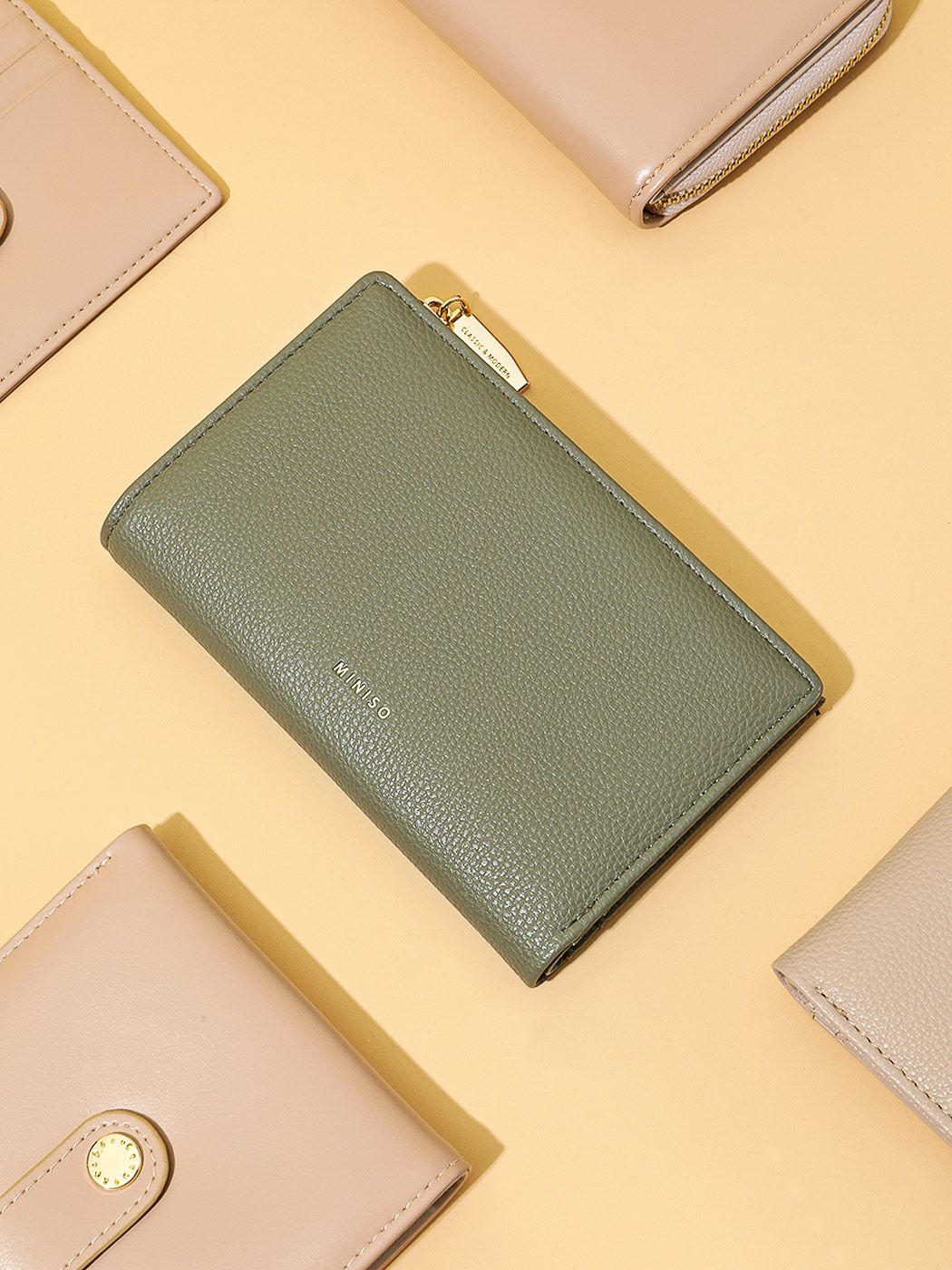 Two-fold Zipped Women's Wallet(Green)