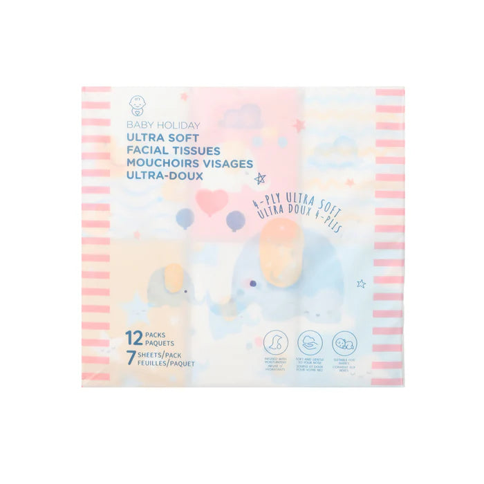 Baby Holiday Ultra Soft Facial Tissues (12 Packs)