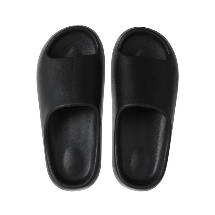 Classic Coconut Cushioned Thick Slipper(Black,37-38)