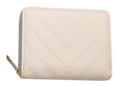 Women's Short Bifold Zip Around Wallet(Beige)