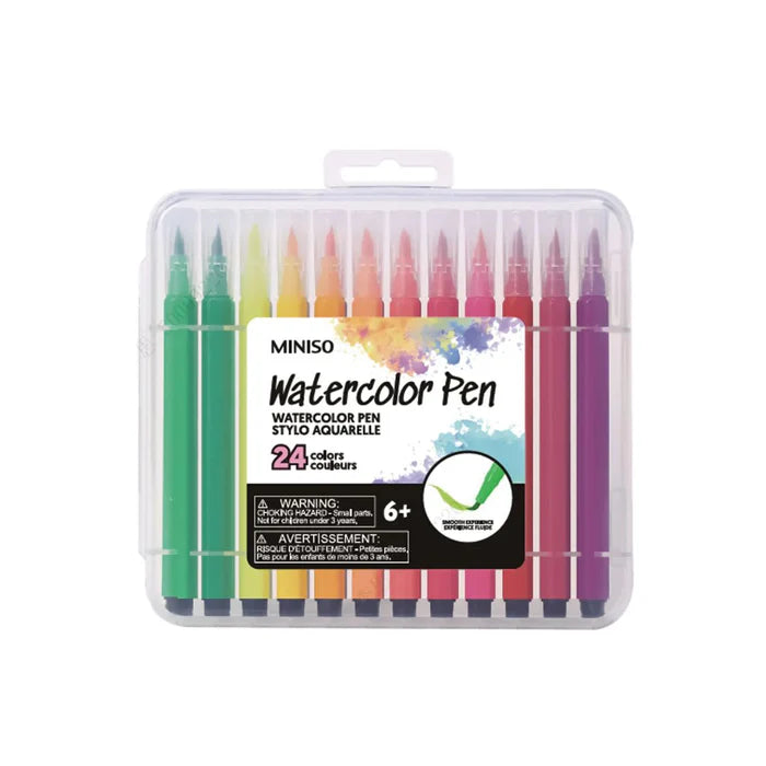 Watercolor Pens Set with Soft Tip (24 Colors)