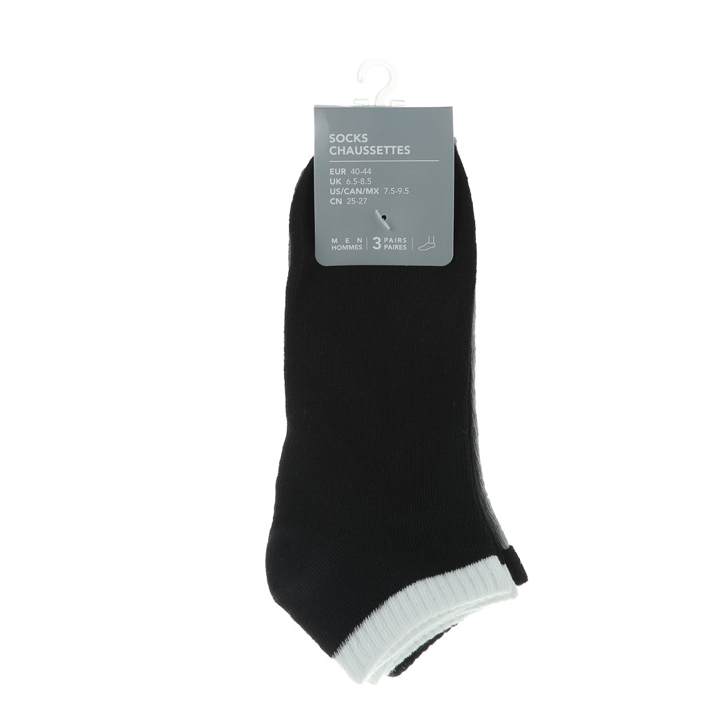 Classic Contrast Color Odor Control Men's Ankle Socks 3 Pairs (Classic Colors)