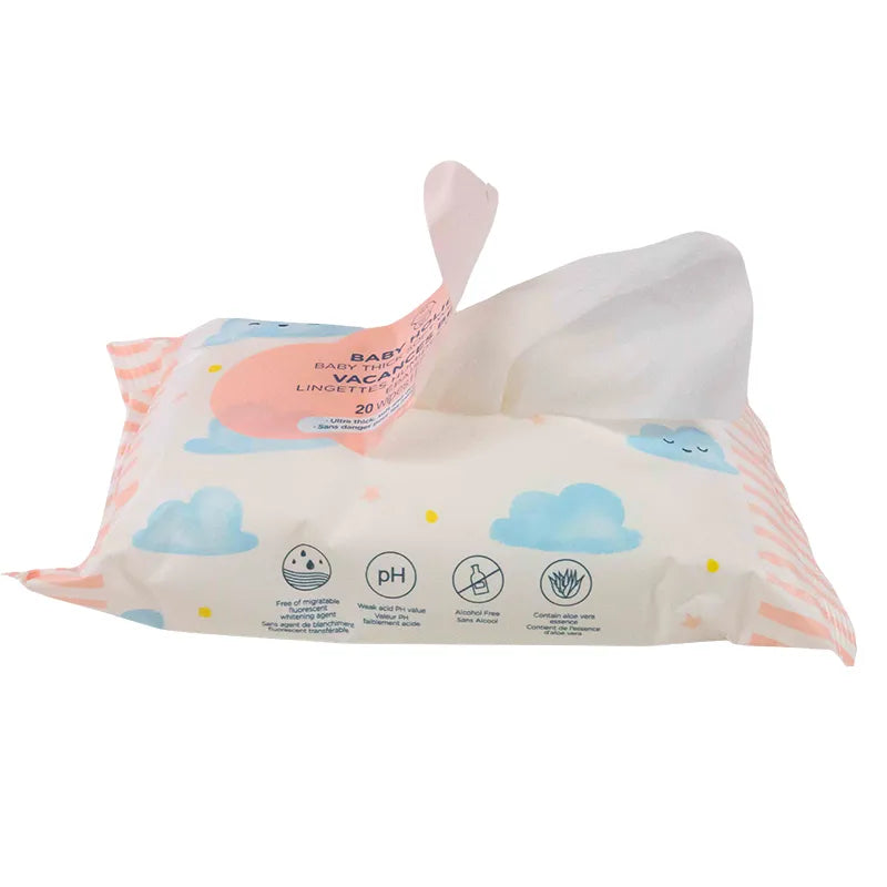 Baby Holiday Baby Thick Soft Wet Wipes (20 Wipes×5 Packs)